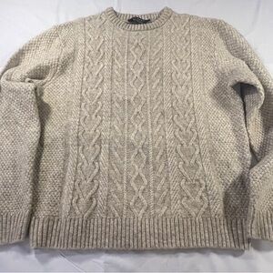Primark Men's Light Beige Cable Knit Sweater